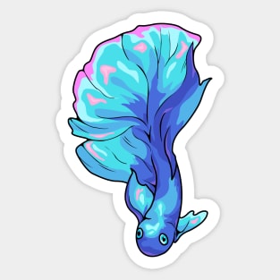 Colorful Fish without back. Blue and pink Sticker